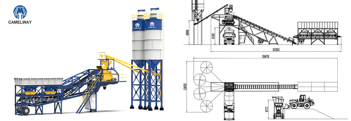 Camelway mobile concrete batching plants drawing