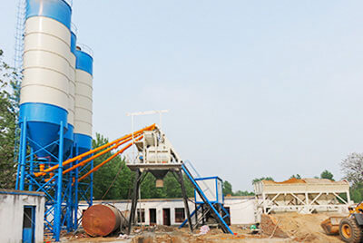 Camelway Hzs50 Concrete Batching Plant installs in Ghana for producing concrete