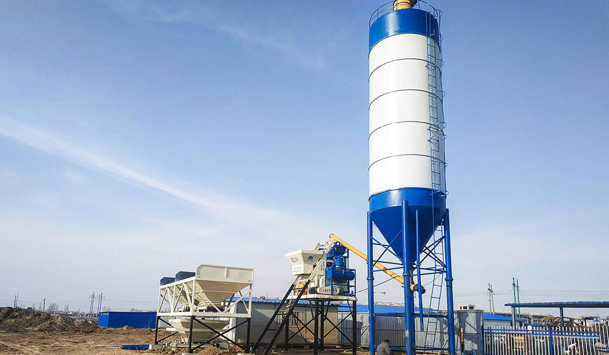 HZS35 concrete batching plant in Philippines