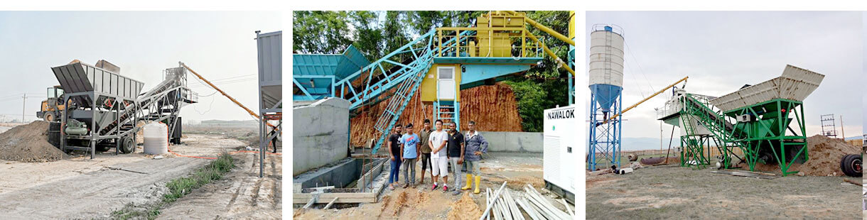 YHZS35 Mobile Concrete Batching Plant in Indonesia