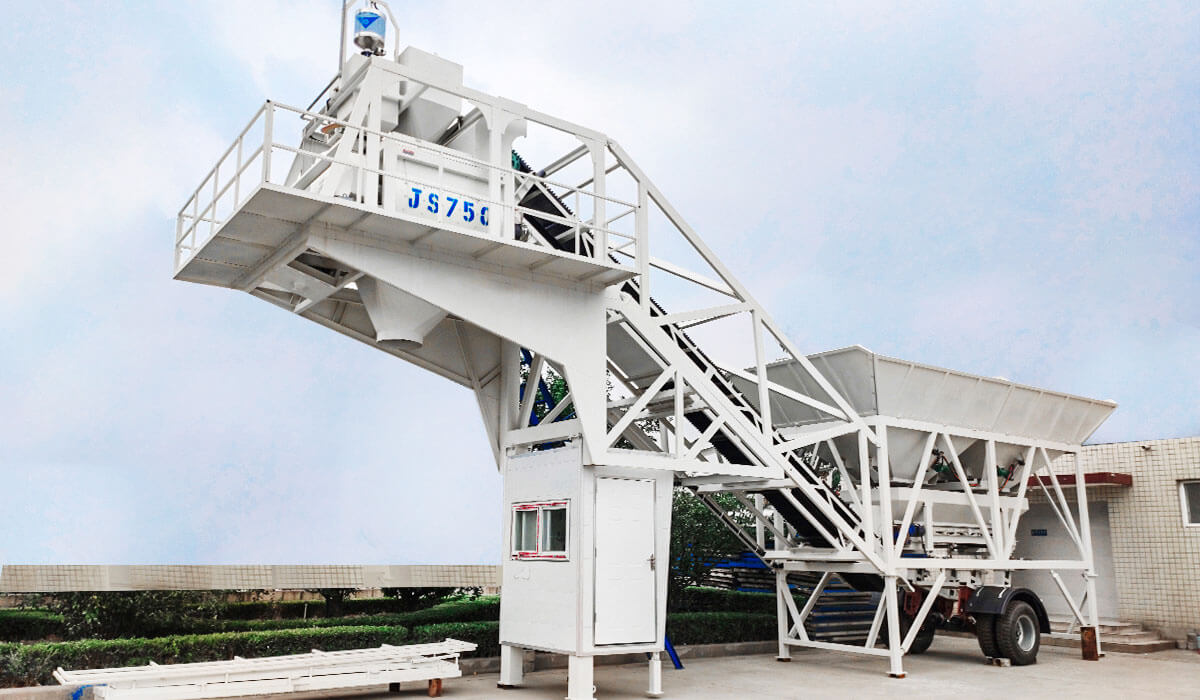 YHZS35 Mobile Concrete Batching Plant in Indonesia